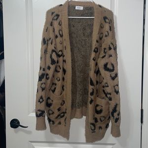 Furry cheetah cardigan